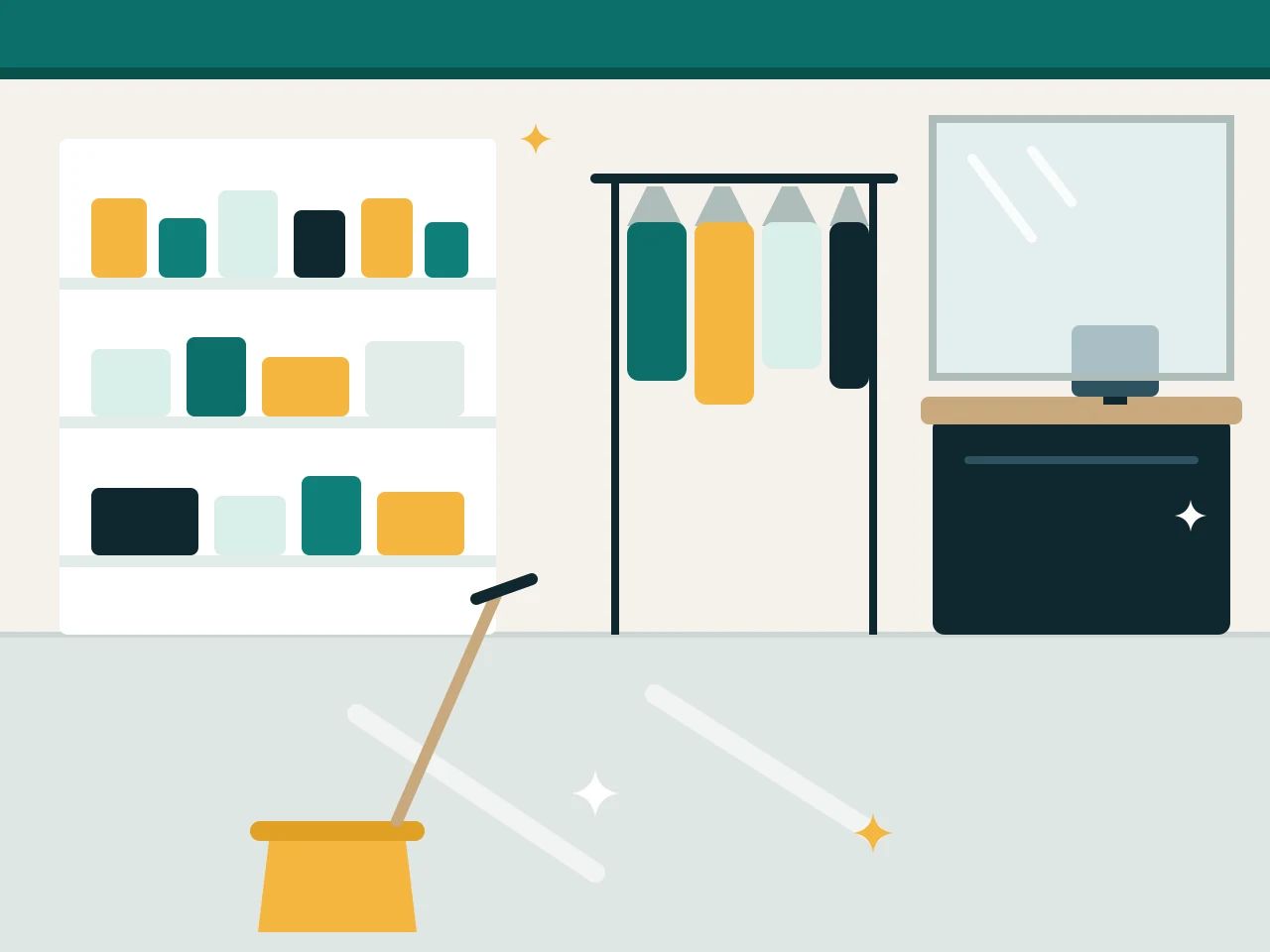Clean retail business premises