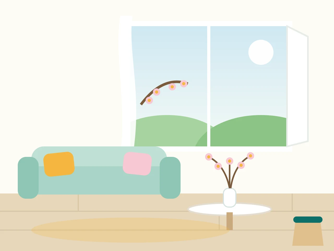 Bright, tidy living room in a Melbourne home